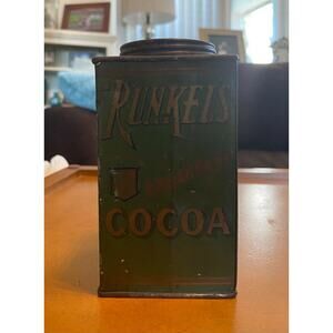 Early Antique Runkel's Bros Breakfast Cocoa Tin Nice Graphics RUNKEL